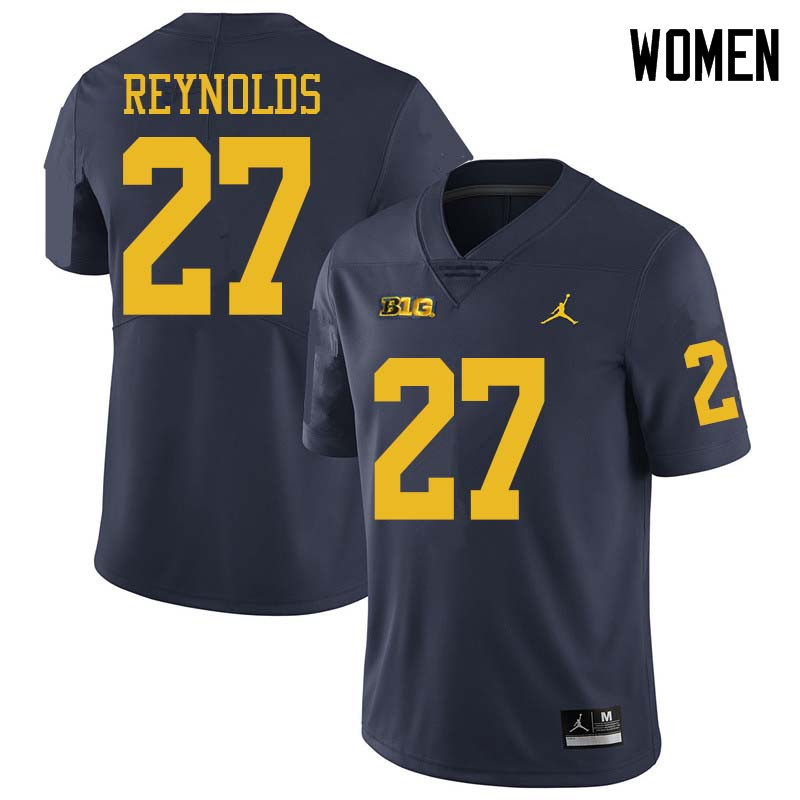Jordan Brand Women #27 Hunter Reynolds Michigan Wolverines College Football Jerseys Sale-Navy